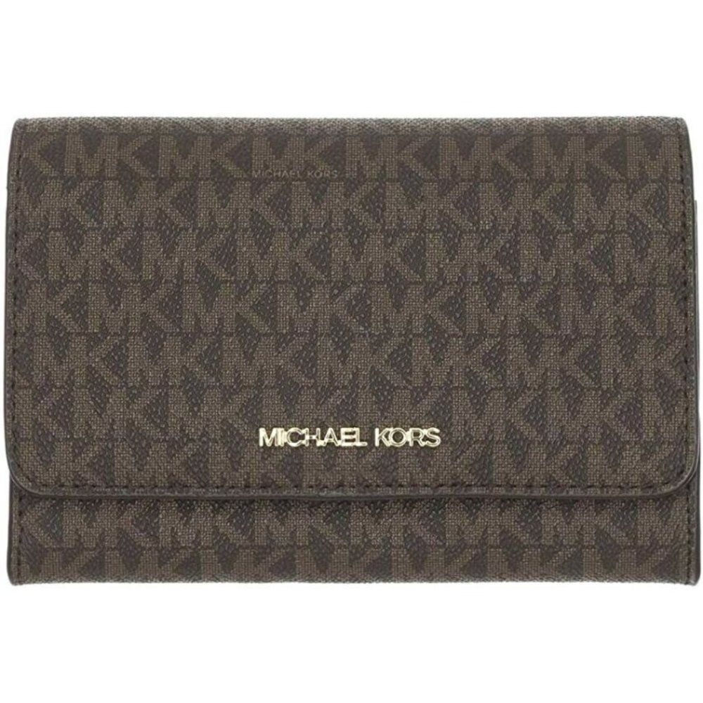 Michael Kors Jet Set Charm 38F1CT9C9B Brown Xbody Clutch Bag For Women's
